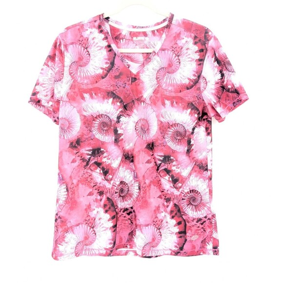Reel Legends Pink Nautilus Shell Short Sleeve Freeline Performance Shirt Size L - Picture 1 of 5
